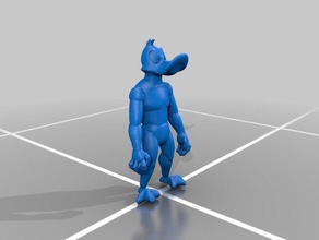 pato macho sculptris fictício pessoas 3d print model - Mito3D