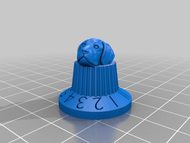 Hund-Kopf-amp-Gitarre-regler audio 3D print model - Mito3D