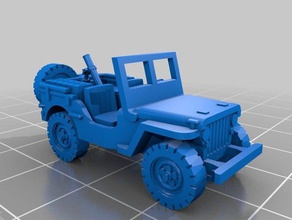mortar jeep 1100 scale vehicles 15mm flames war fow wargame wargaming ww2 3d print model - Mito3D
