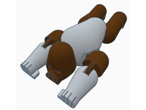 flexi gorilla-remix Tiere Afrika artikuliert dual-extruder dual-extrusion flexibel Wald Dschungel kingkong monkey bewegliche polymathic zwei Farbe 3d print model - Mito3D