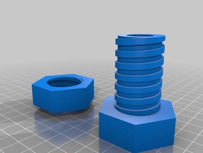 sıkıştırma cıvata somun mühendislik 3d print model - Mito3D
