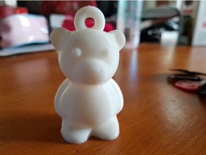 bear keychain remix accessories animal cub creality cr-10 creation eye eyes kids toys white 3d print model - Mito3D