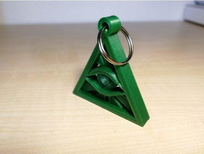 illuminati keychain keychains eye jewelry religion symbol triangle 3d print model - Mito3D