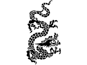 chinesischen Drachen-Schablone 2d Kunst Tier Mythos Mythologie 3d print model - Mito3D