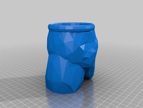 thanos pot de fleur low poly remix décor 3d print model - Mito3D