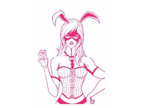 batman coniglio bianco stencil 2d art coniglietto bunny girl dc comics jaina hudson 3d print model - Mito3D