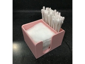 pamuklu çubukla yastıkları kutusu banyo organizer pamuk pedler qtip 3d print model - Mito3D