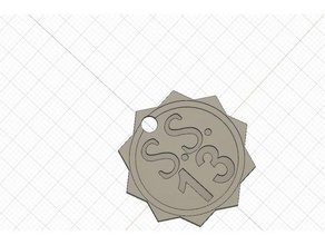 estação espacial 13 logotipo keychain chaveiros 3d print model - Mito3D