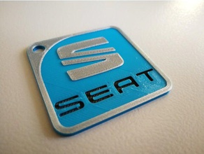seat car logo keychain keychains multicolor square 3d print model - Mito3D
