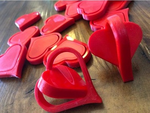 valentines day spinning heart interactive 3d print model - Mito3D
