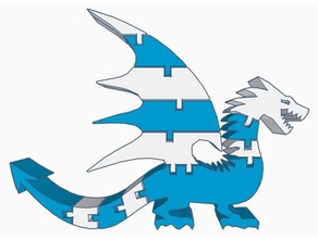 zwei geflügelte flexi dragon remix Tiere artikuliert gelenkigen Lampe dual-extruder dual-extrusion fidgit Spielzeug flexibel Eidechse monster polymathic Farbe Drachen 3d print model - Mito3D