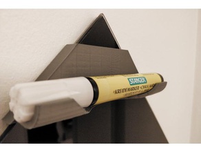 marker holder diagonally aligned rectangle whiteblack board office blackboard whiteboard 3d print model - Mito3D