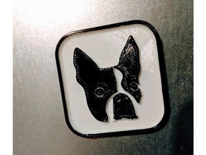 boston terrier ímã animais de estimação cão 3d print model - Mito3D