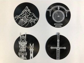lotr coasters other hobbit lord rings 3d print model - Mito3D