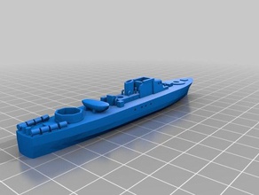 fairmile sub-chaser 1300 scale vehicles gunboat model ship naval wargames wargaming 3d print model - Mito3D