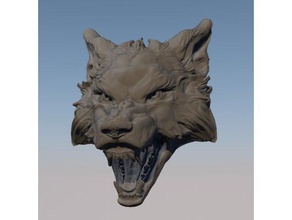 wolf head art 3d print model - Mito3D