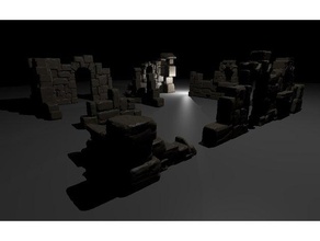 free ruins castle kickstarter only 2 walls buildings structures 40k aos tabletop terrain wargame warha warhammer 3d print model - Mito3D