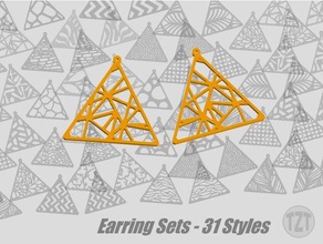 orecchino set 31 stili di gioielli ciondolo indossabili orecchini 3d print model - Mito3D