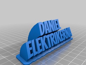 daniel sweeping 2-line name plate text office customized 3d print model - Mito3D