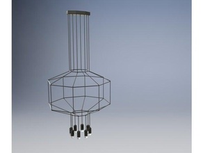 wireflow ceiling pendant lamp decor led sculptural 3d print model - Mito3D