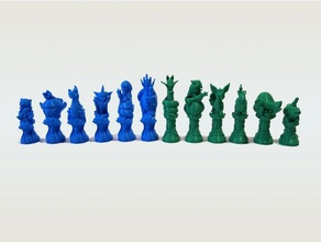 grass type pokemon chess pack toys games boardgame boardgames bulbasaur piece gogoat leafeon lilligant parrasect figures toy serperior 3d print model - Mito3D