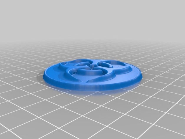 biohazard simbolo chiave gancio le monete distintivi portachiavi 3D print model - Mito3D