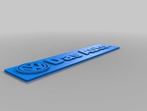 vw das auto Anahtarlık işaretler logoları 3d print model - Mito3D