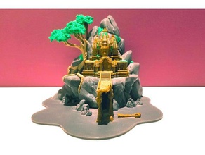 çok renkli tapınak ruins 3d printing ancient architecture bridge building environment face fantasy multicolor rocks temples tree trees 3d print model - Mito3D