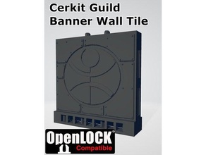 cerkit guild banner wall openlock compatible games space spaceship terrain wargame 3d print model - Mito3D