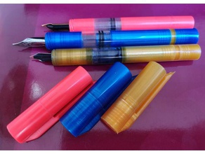 easier print but longer simple piston pen office fountain pens 3d print model - Mito3D