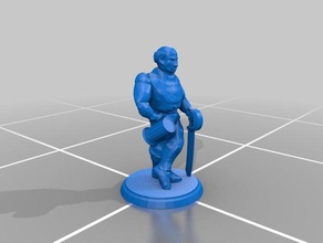 rpg mini human elder swordsman male vistani toys games curse strahd dnd dnd5e gypsy miniature 3d print model - Mito3D