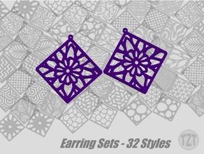 earring sets 32 styles jewelry pendant wearable earrings 3d print model - Mito3D