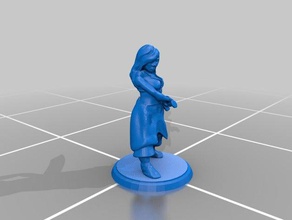 rpg mini human bandit swordsman female vistani toys games curse strahd dnd dnd5e gypsy miniature 3d print model - Mito3D
