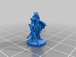 dragonborn paladin miniature toy game accessories 3d printing boardgame dungeons dragons tabletop 3d print model - Mito3D