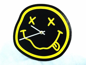 reloj nirvana 3d printing clock multicolor stencil time wall 3d print model - Mito3D