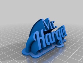 my customized sweeping 2-line name plate harget office 3d print model - Mito3D