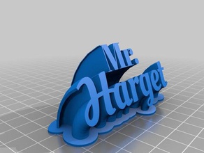my customized sweeping 2-line name plate harget1 office 3d print model - Mito3D