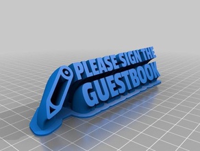 si prega di firmare il guestbook 2 office personalizzato 3d print model - Mito3D