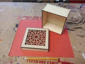 islamic art laser cut box wslip lid decor 3d print model - Mito3D