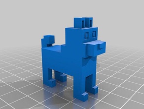 chien art la brique low poly carré 3d print model - Mito3D