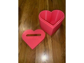 heart shaped valentines box containers day valentinesday 3d print model - Mito3D