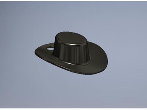 chapeau de cow-boy trousseau clés porte-clés cheval 3d print model - Mito3D