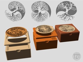 yin yang Baum des Lebens inlay einfügen, mix-match Dekor 3d print model - Mito3D