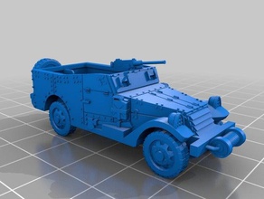 branco m3 scout car 1100 escala veículos 15mm chamas da guerra fdw wargame wargaming ww2 3d print model - Mito3D