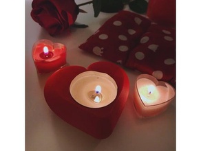 heart candle holder decor valentine 3d print model - Mito3D