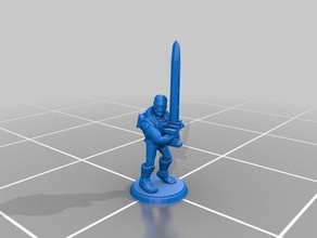 android warrior games character dnd dungeons dragons mini miniature miniatures minis pathfinder robot rpg tabletop warhammer 3d print model - Mito3D