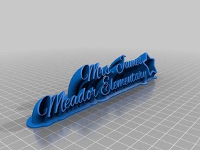 meine angepasste geschwungene 2-Typenschild Zeile text office 3d print model - Mito3D