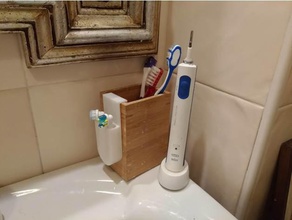 ikea dragan escova de dentes elétrica cabeças titular casa banho a drenagem ikeahack hack cabeça da stand suporte 3d print model - Mito3D