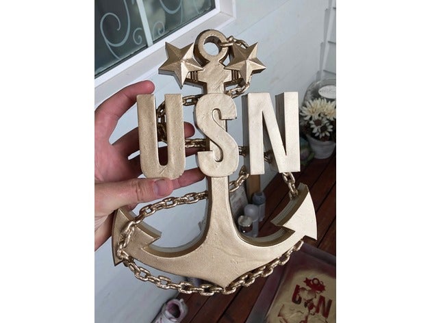 usn master chief fouled anchor other navy 3D print model - Mito3D