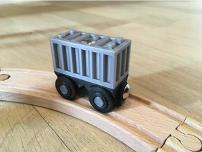 vagon ahşap tren konteyner oyuncak oyun aksesuarlar brio freecad ıkea 3d print model - Mito3D